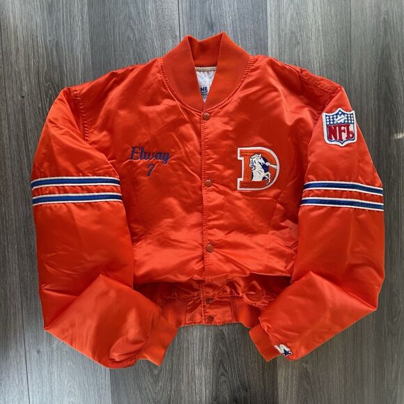 VTG Starter Denver Broncos Satin Bomber Jacket Adult XL John Elway Super Bowl